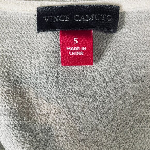 Vince Camuto Womens Ivory Faux Wrap Blouse Long Sleeve Small Elegant Work Top - Picture 3 of 9